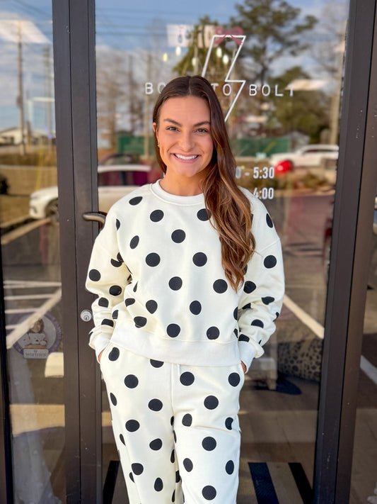 Polka Dot Crewneck Sweatshirt
