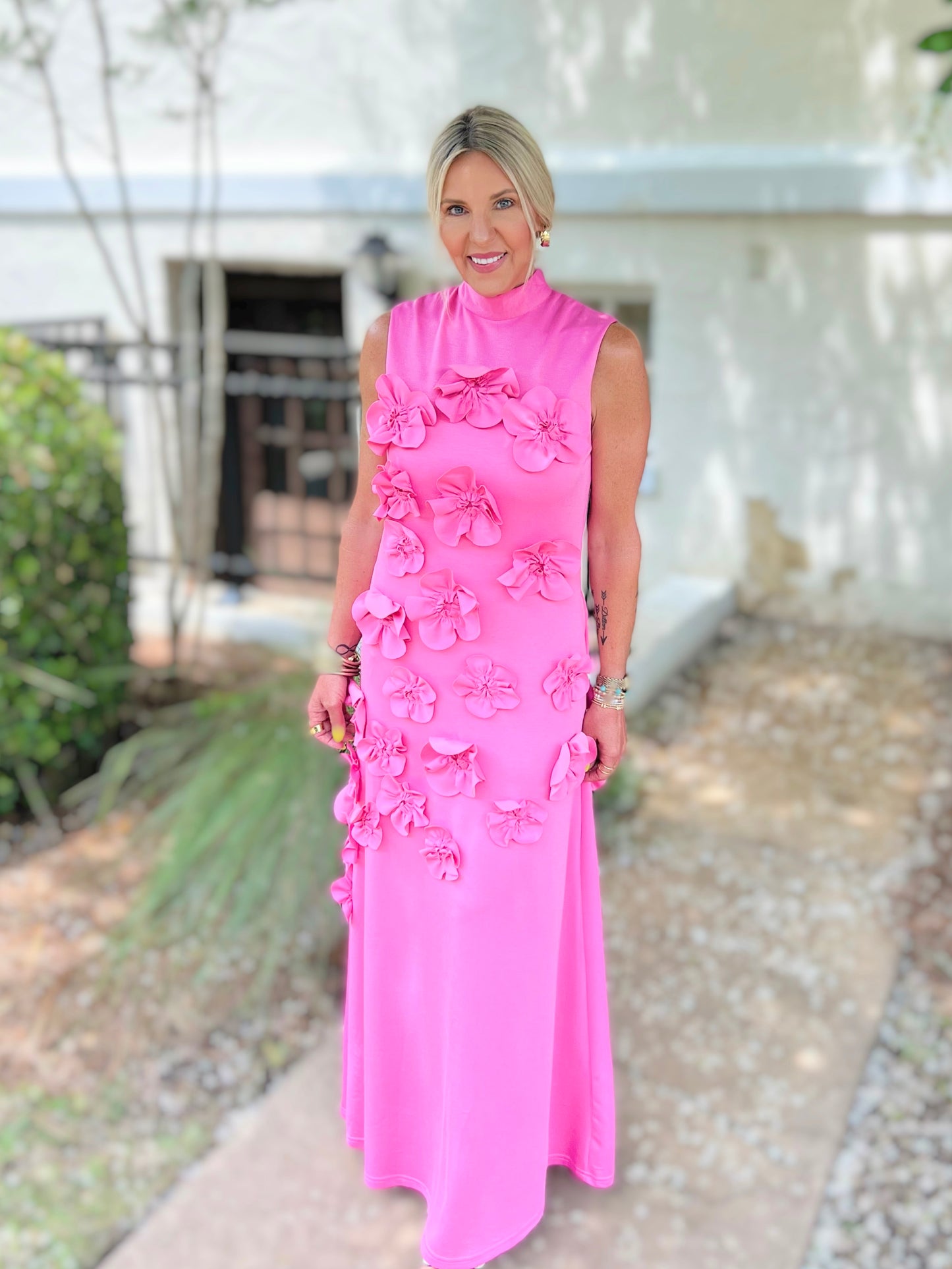 3D Flower Maxi Dress