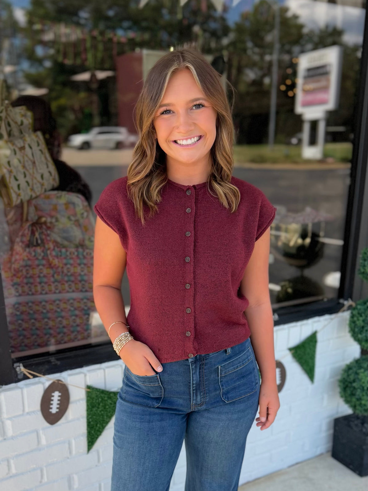 Raw Edge Sleeveless Top