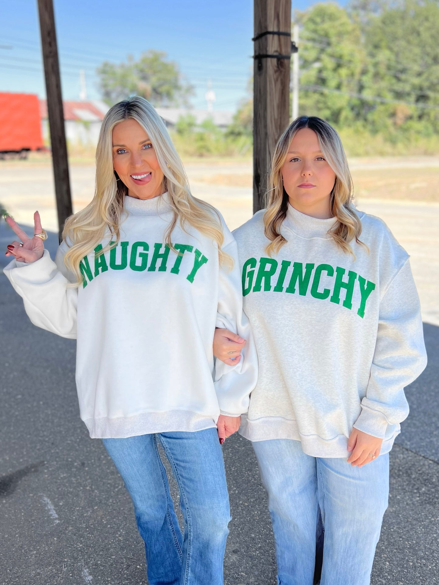 Christmas Reversible Mock Neck Sweatshirt