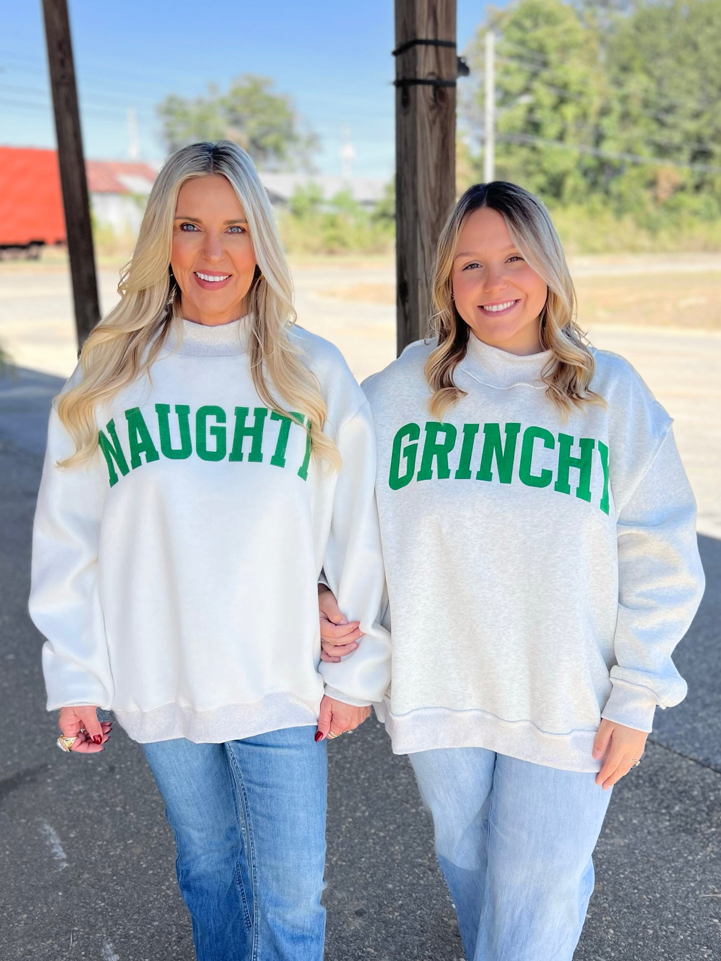 Christmas Reversible Mock Neck Sweatshirt