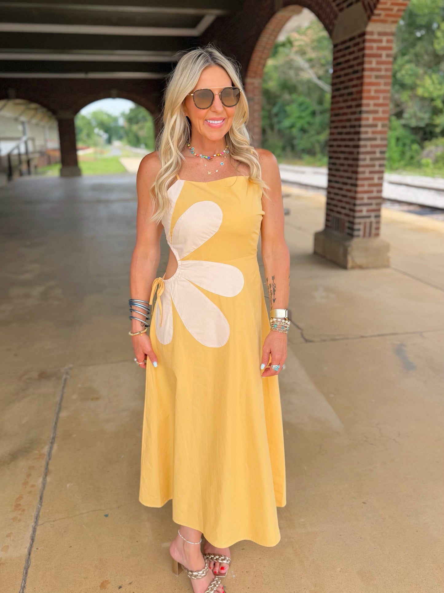 Flower Detail Midi Dress