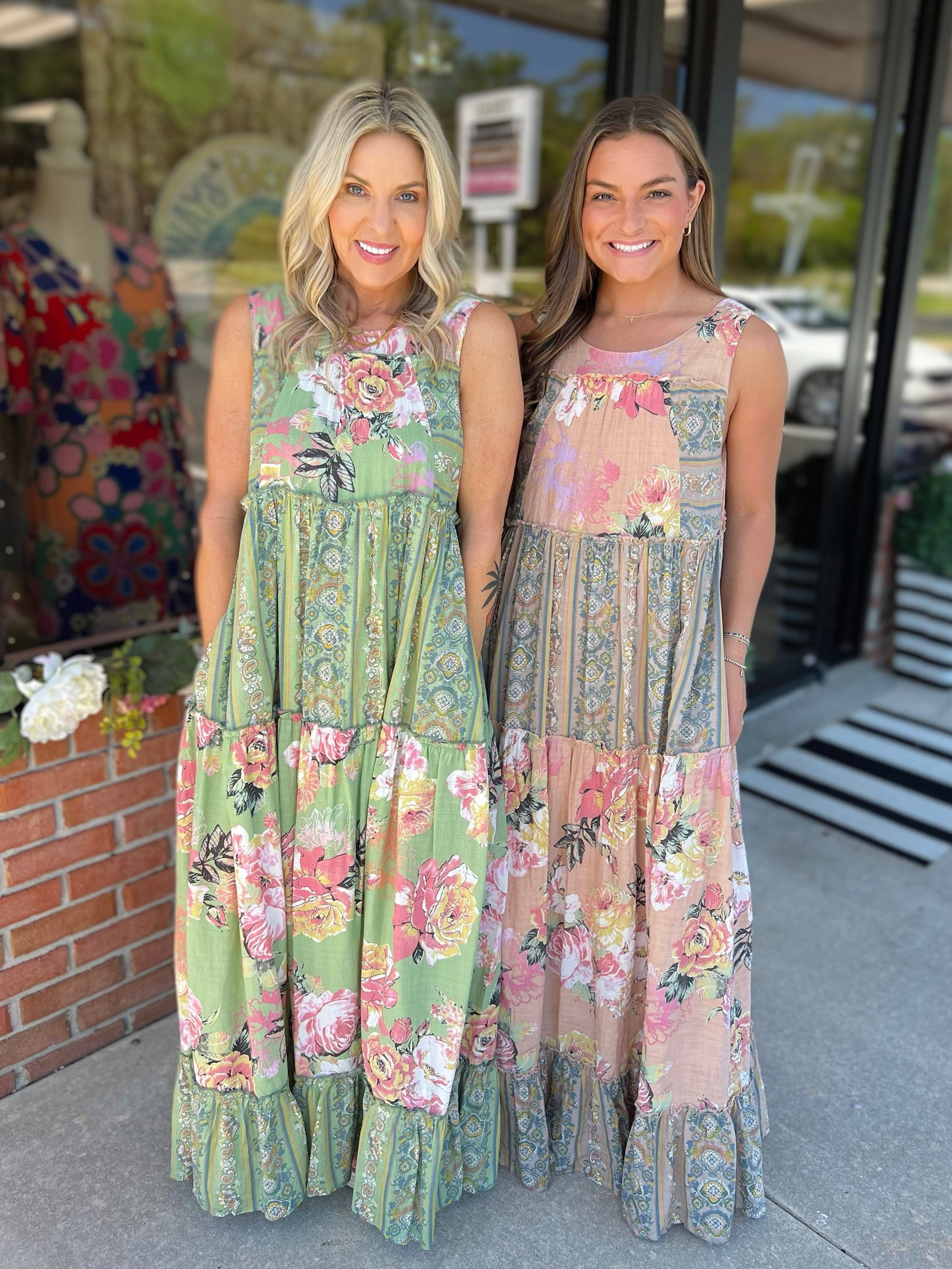 Boho Mixed Floral Maxi Dress