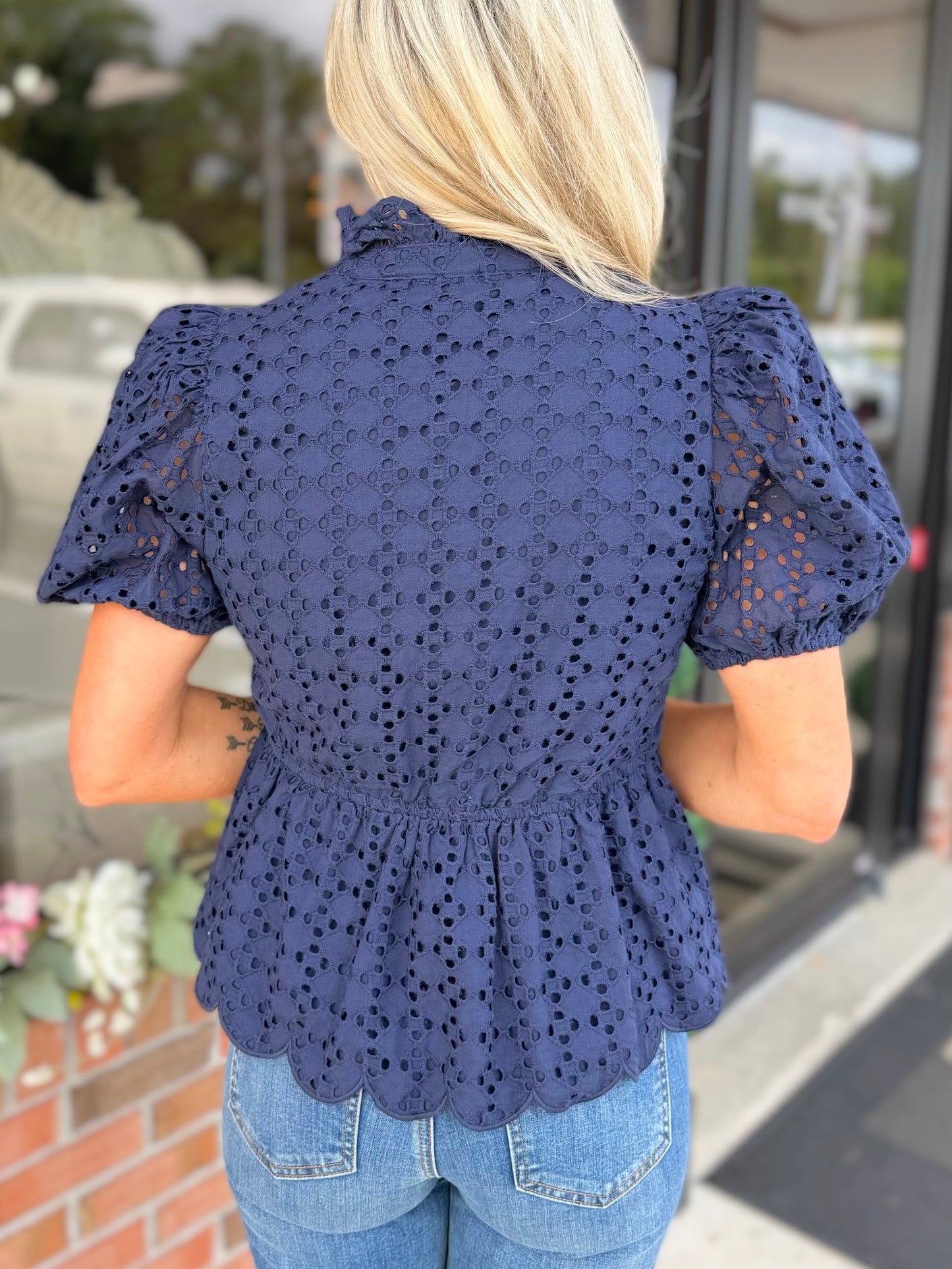 Babydoll Eyelet Top