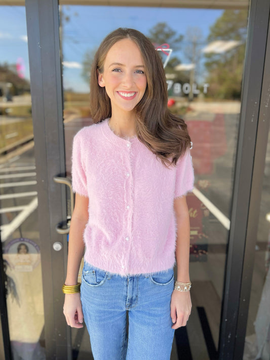 Mohair Short Sleeve Sweater