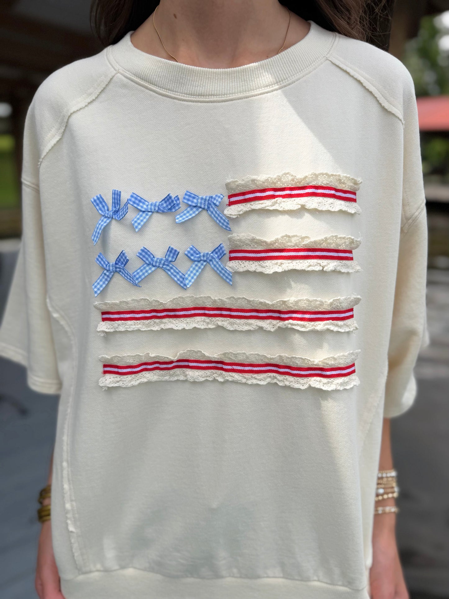 Ribbon Flag Oversized Tee