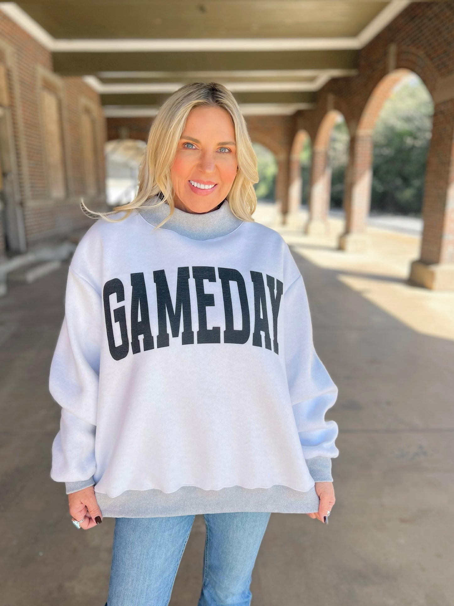 Football Reversible Mock Neck Sweatshirt