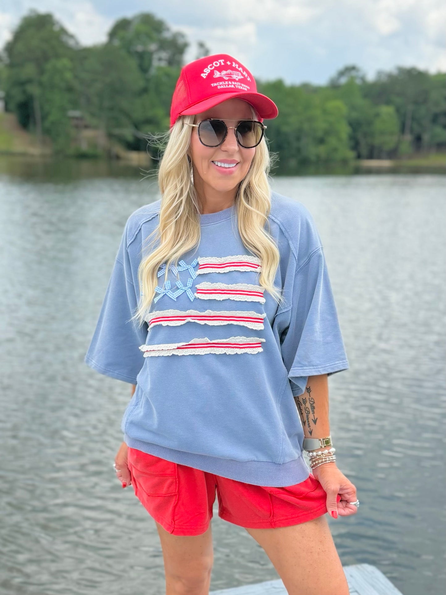 Ribbon Flag Oversized Tee