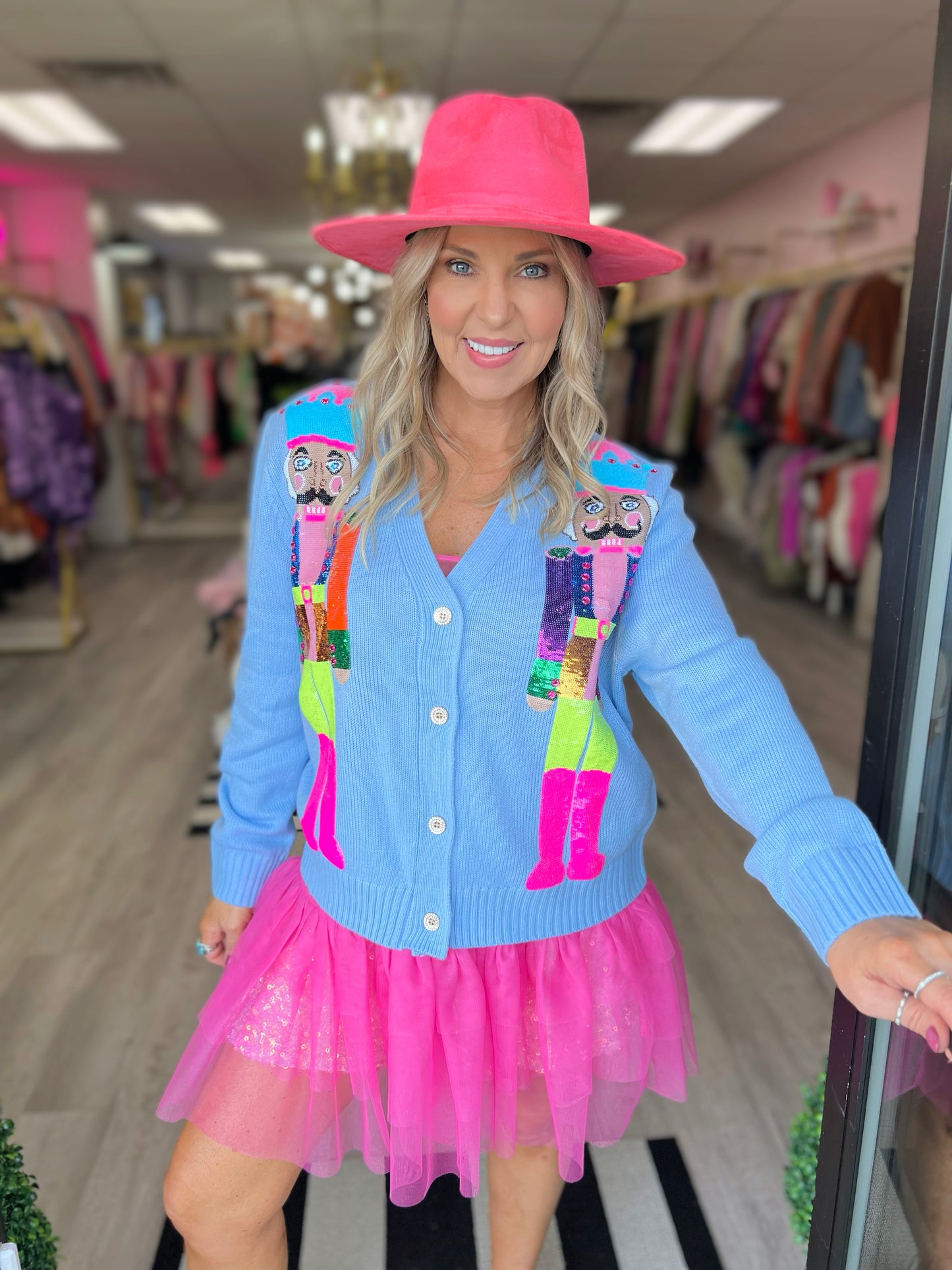 QOS Neon Nutcracker Cardigan