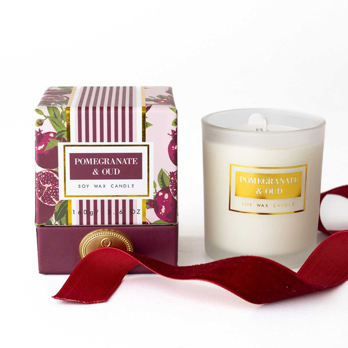 Pomegranate & Oud Boxed 5.6oz Candle