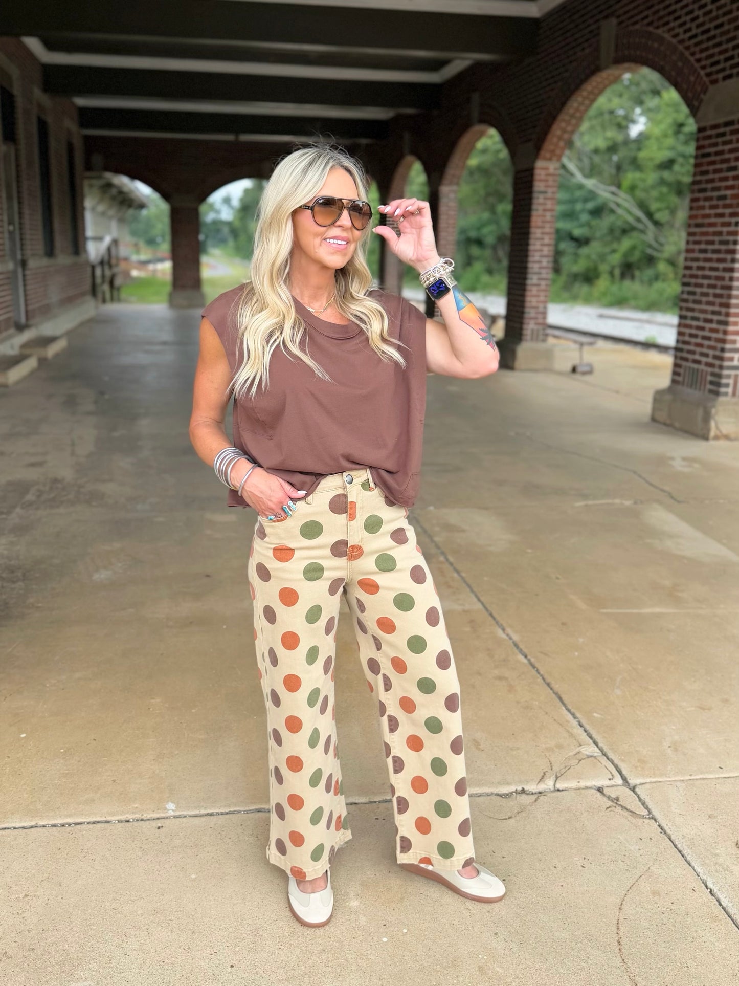 Polka Dot Printed Pants