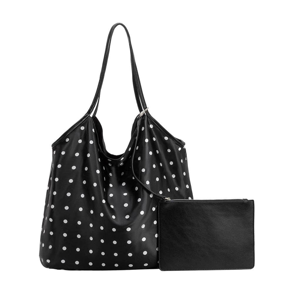 Cathy Black Polka Dot Tote Bag