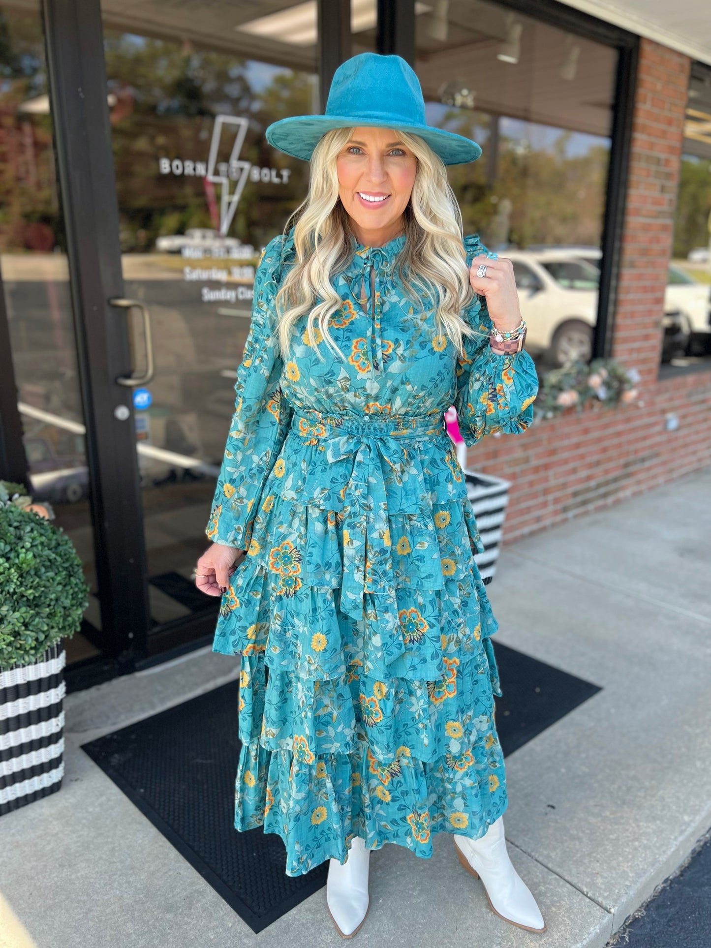 Floral Tiered Midi Dress