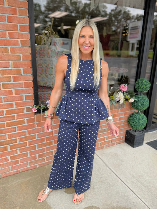Polka Dot Sleeveless Top
