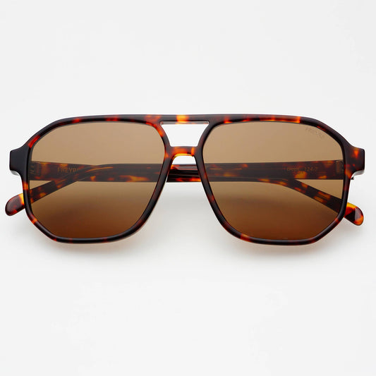 Billie Aviator Sunglasses: Dark Tortoise/Solid Brown
