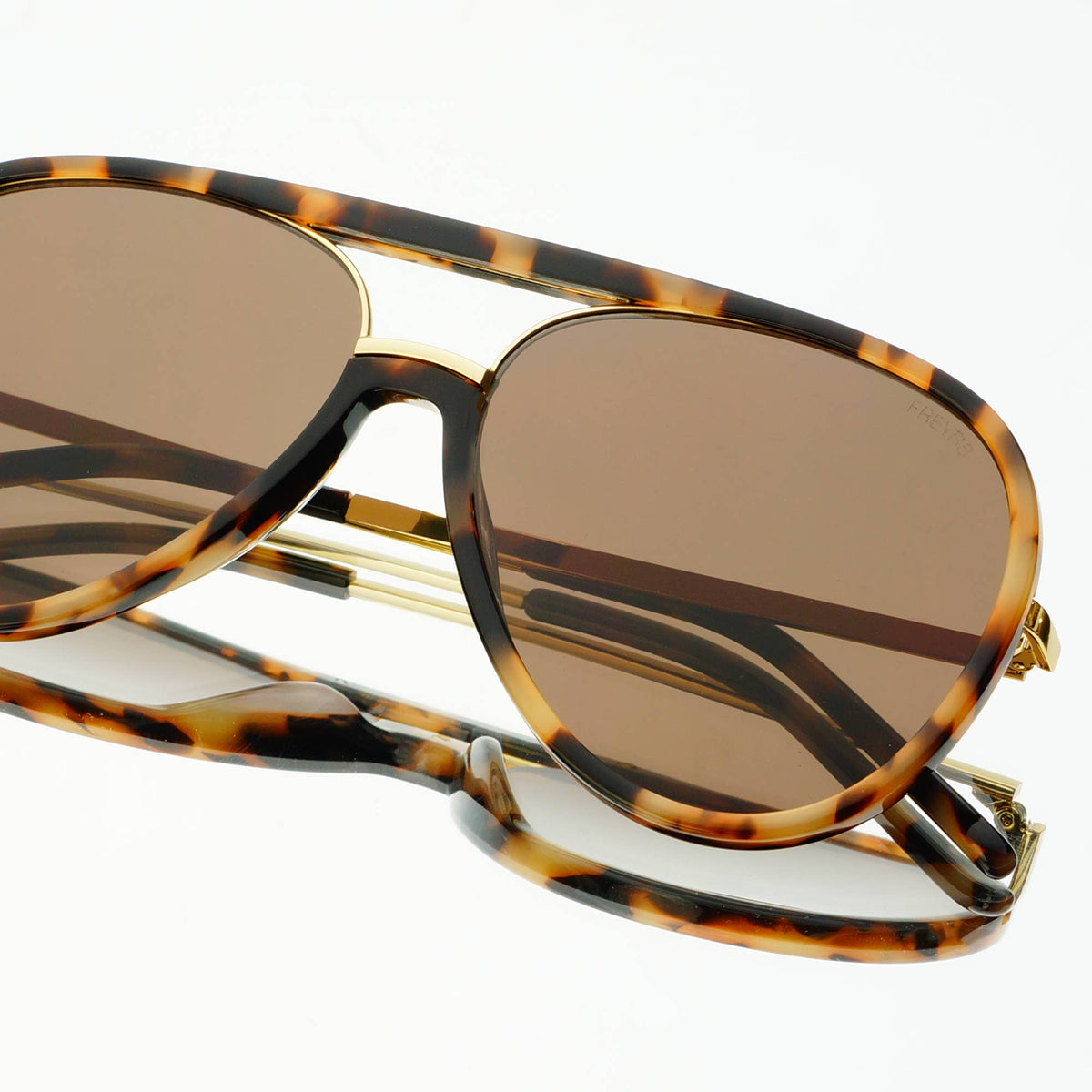 Shay Aviator Sunglasses: Milky Tortoise/Brown