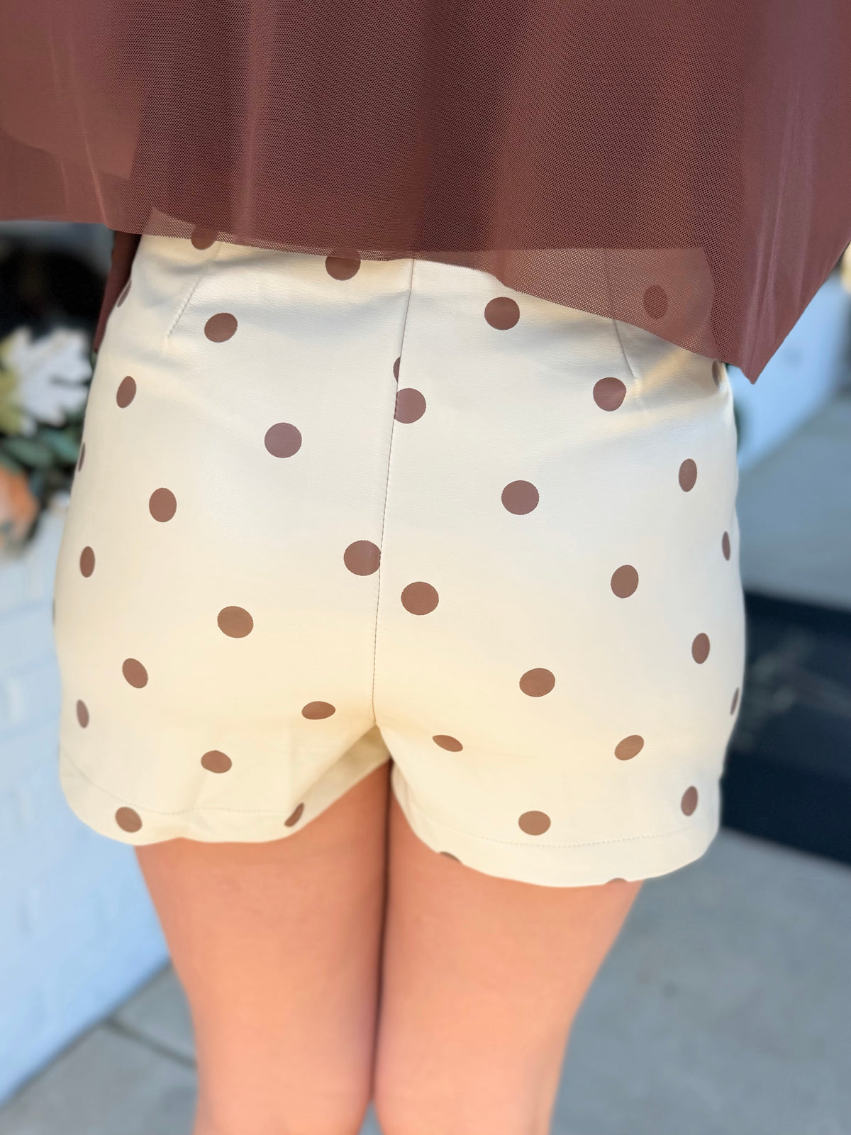 Leather Polka Dot Skort