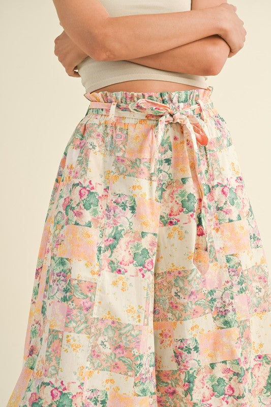 Floral Belted Culottes