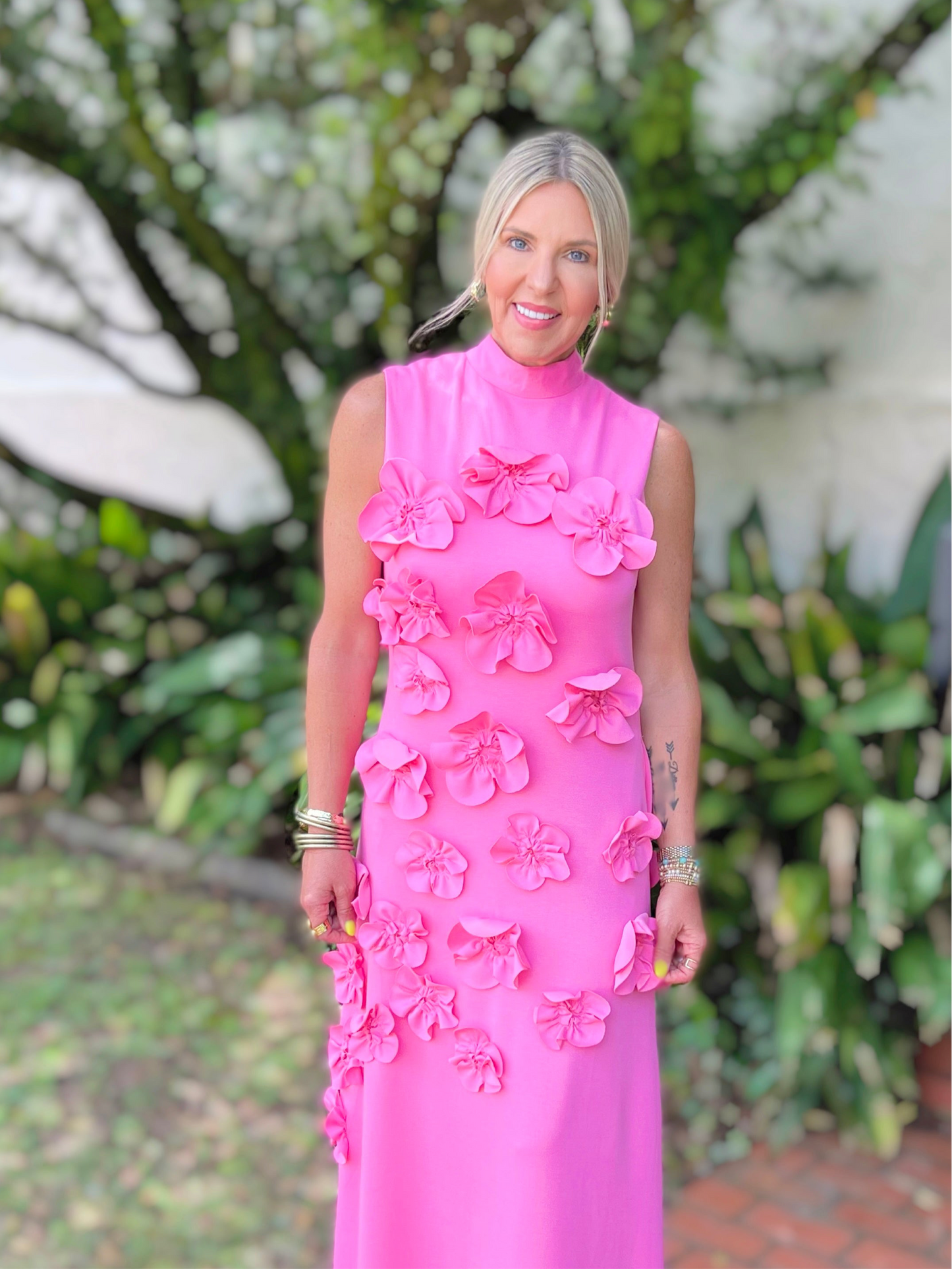 3D Flower Maxi Dress