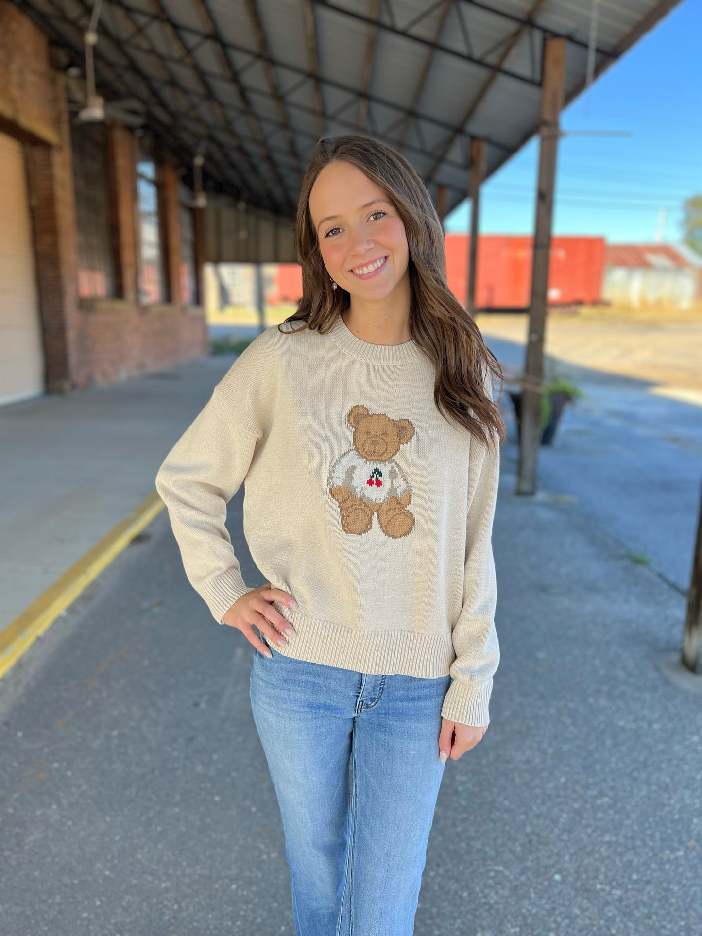 Cherry Teddy Bear Sweater