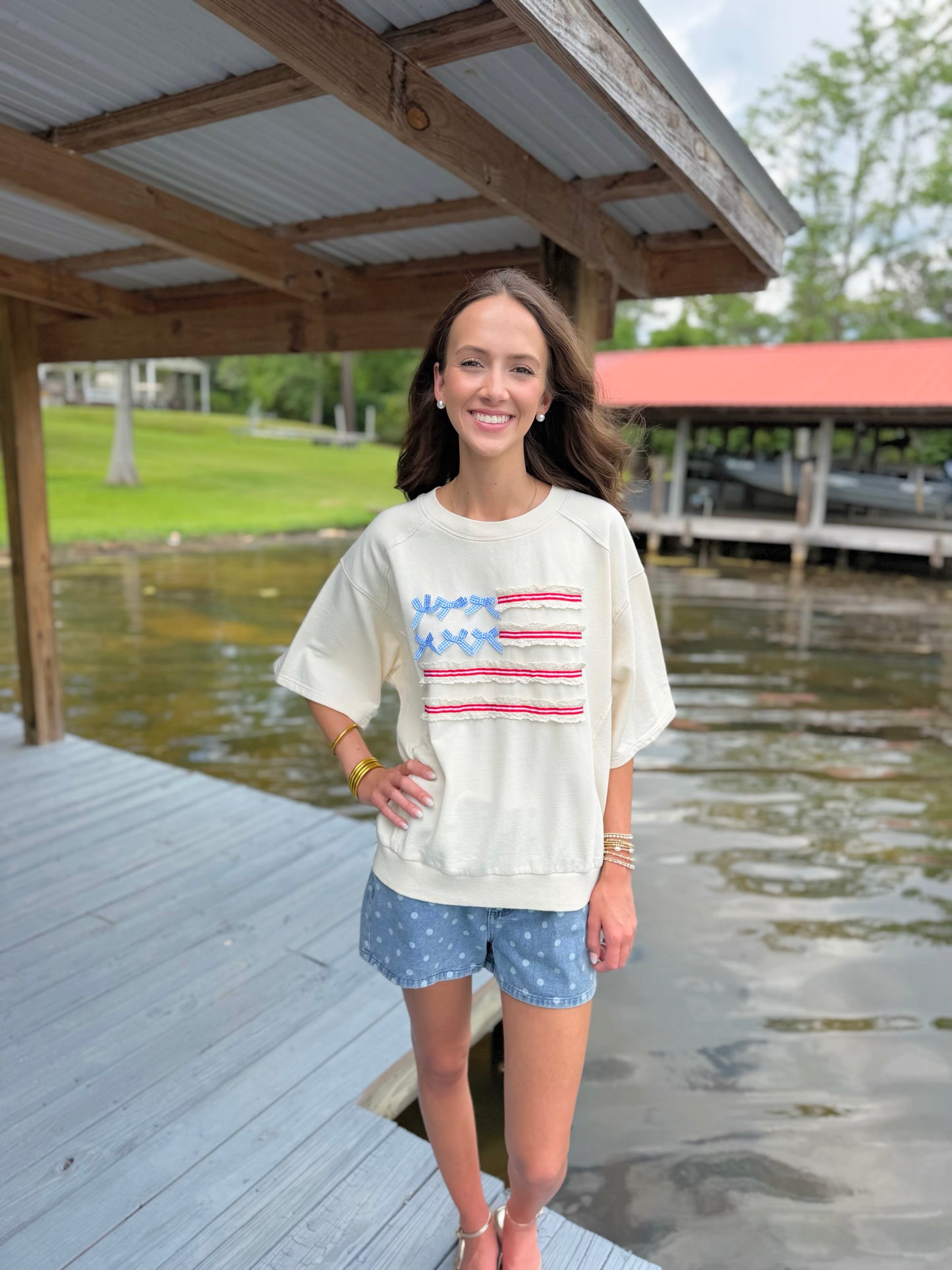 Ribbon Flag Oversized Tee