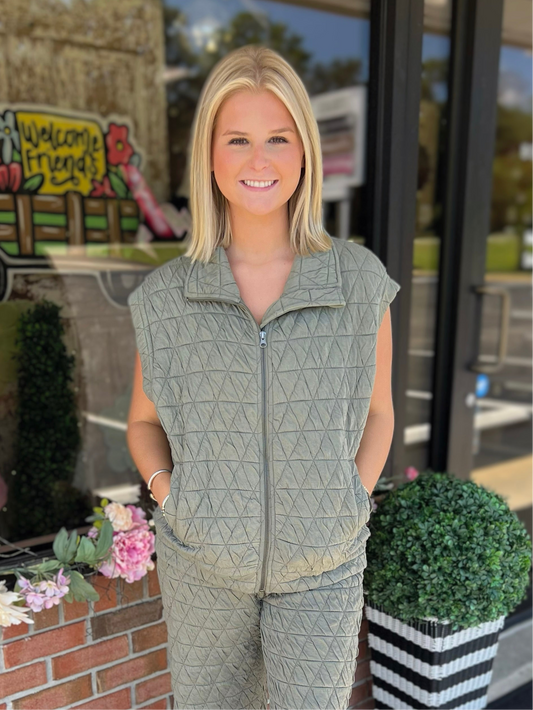 VH Quilted Zip Up Vest