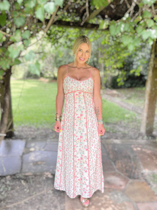 Patchwork Floral Maxi Dress
