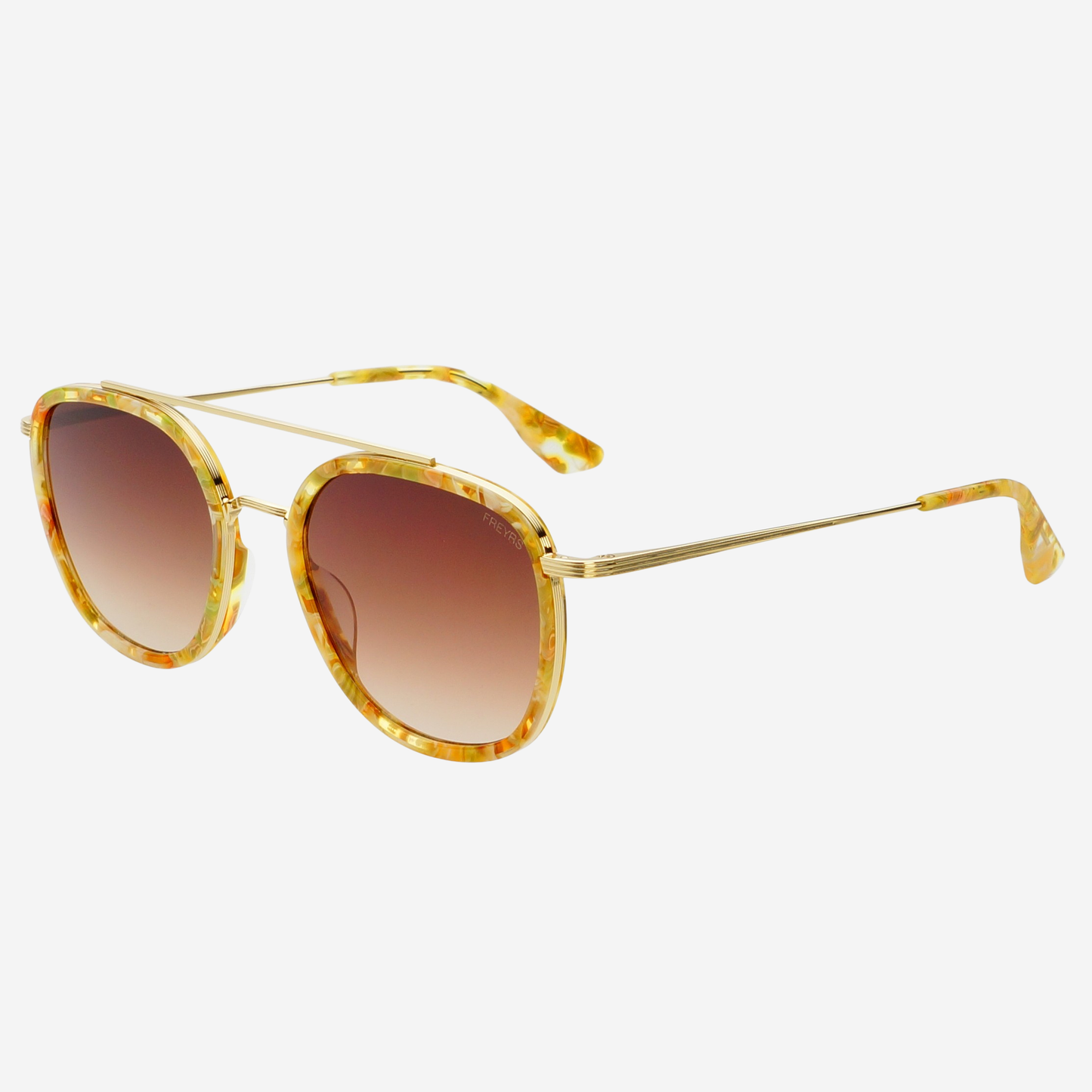 Weston Acetate Round Sunglasses: Yellow Tortoise