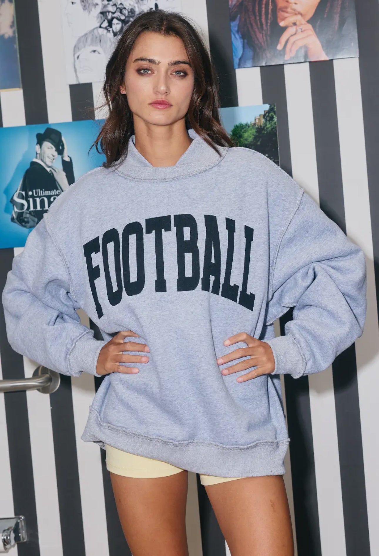Football Reversible Mock Neck Sweatshirt