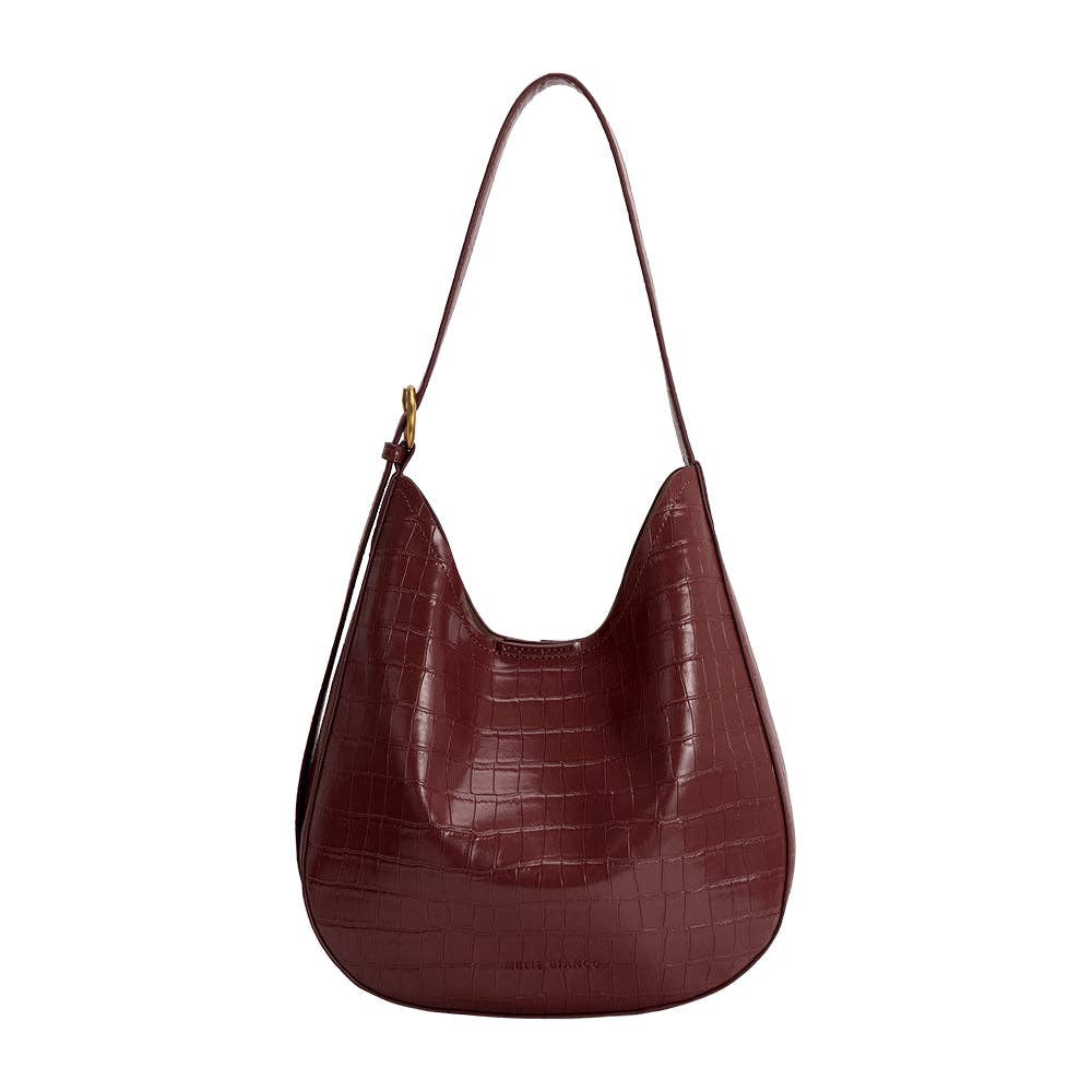 Stefanie Burgundy Leather Shoulder Bag
