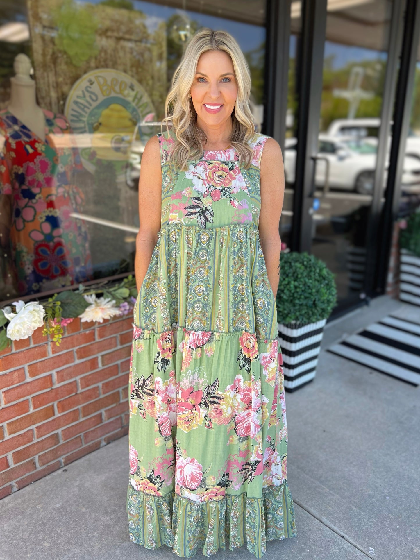 Boho Mixed Floral Maxi Dress