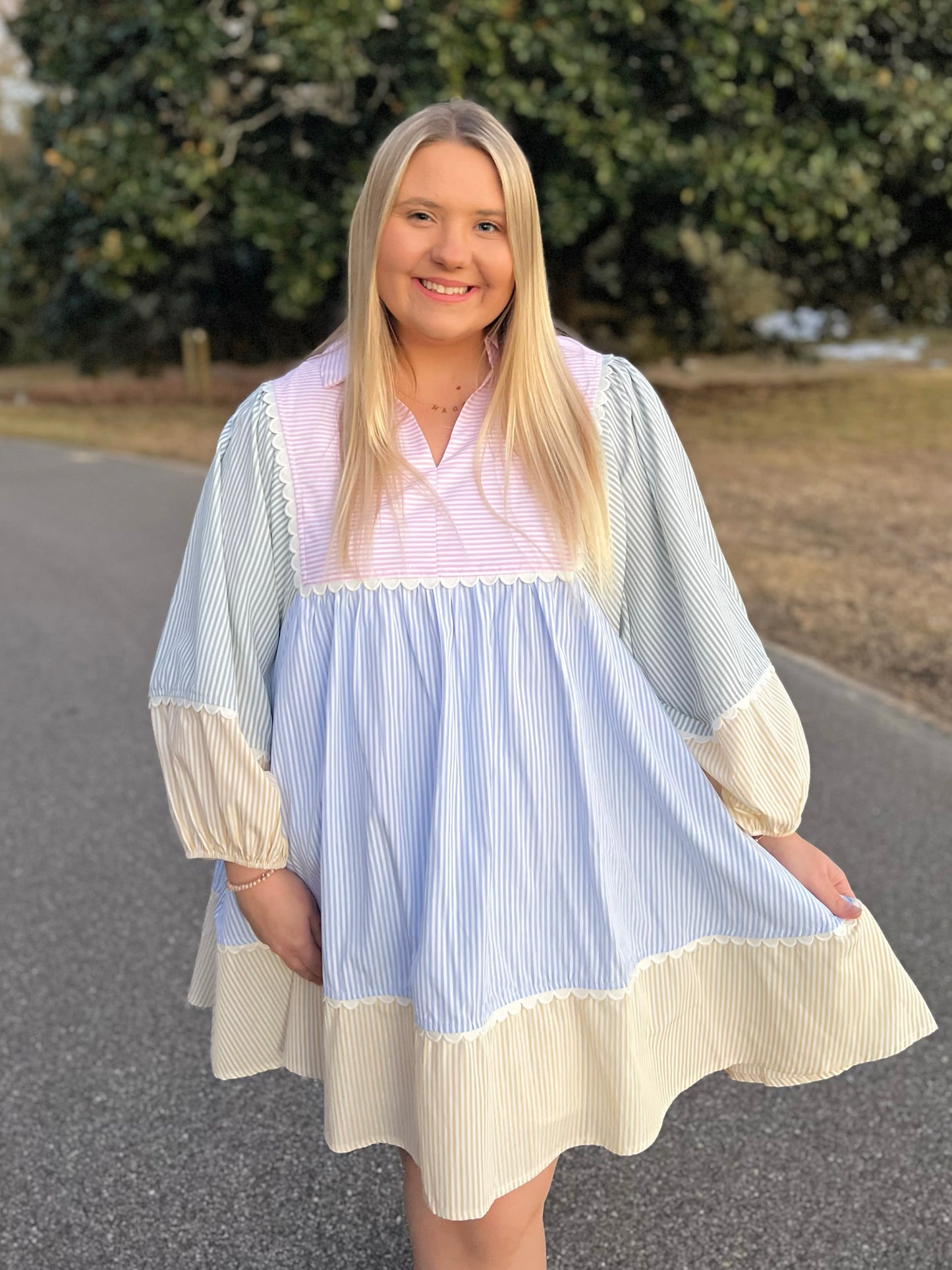 Colorblock Stripes Dress