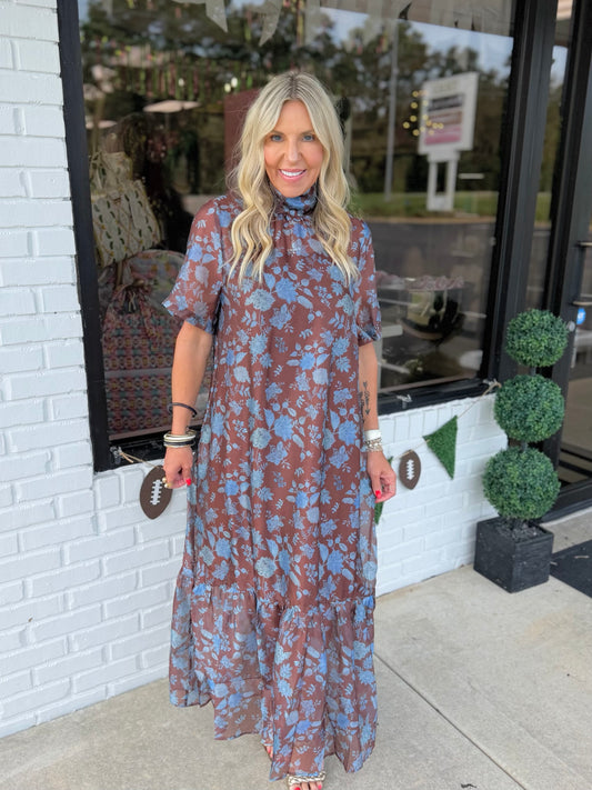 Fall Floral Maxi Dress
