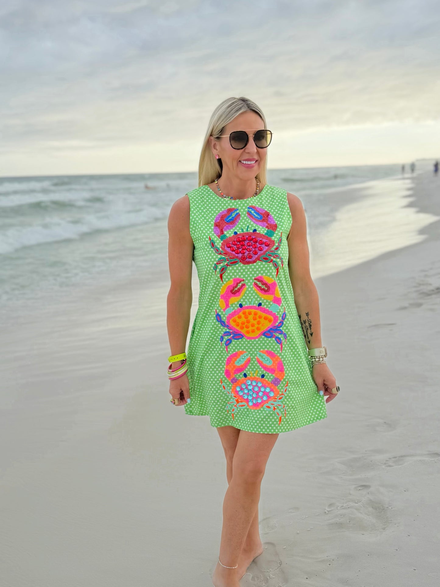 QOS Polka Dot Crab Tank Dress