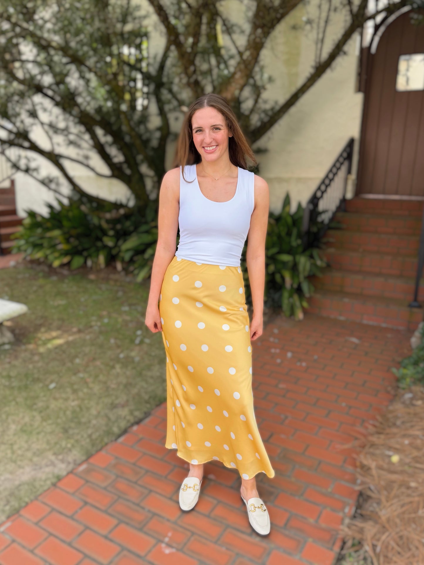 Satin Polka Dot Skirt
