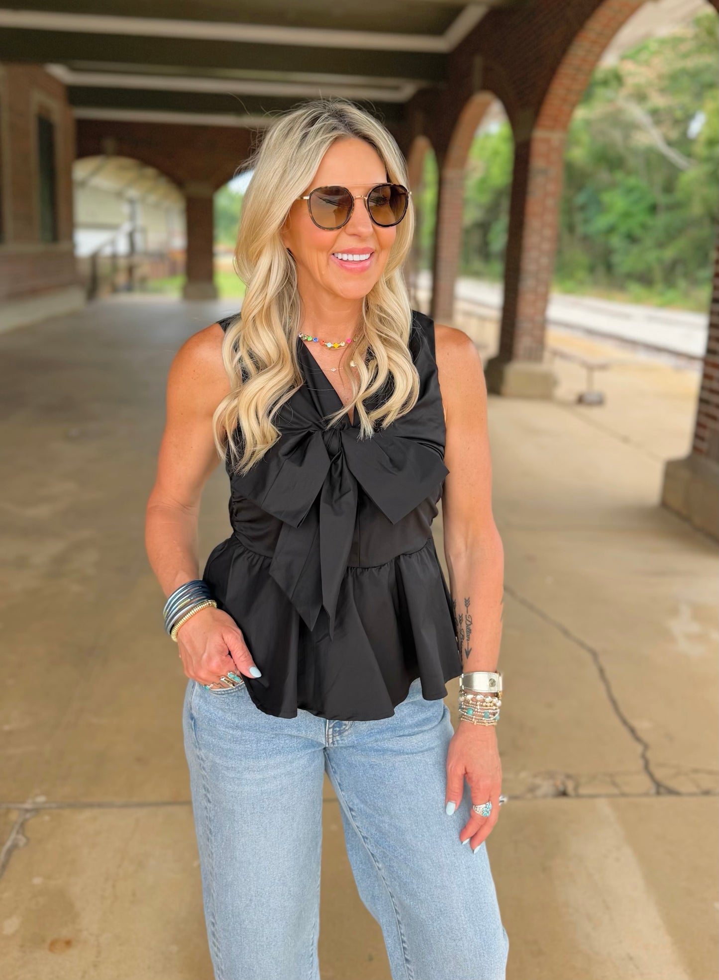 Bow Detail Top