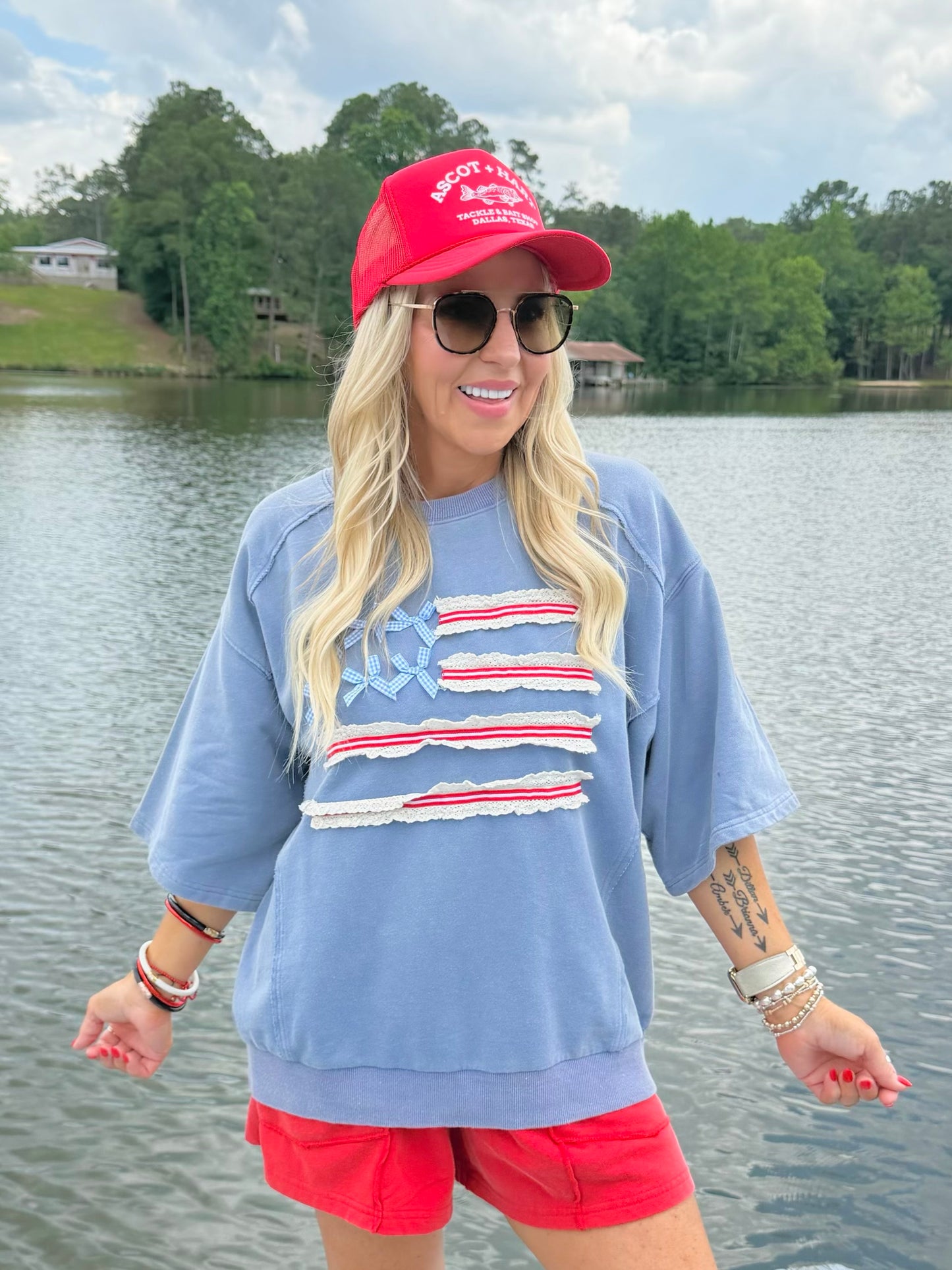 Ribbon Flag Oversized Tee