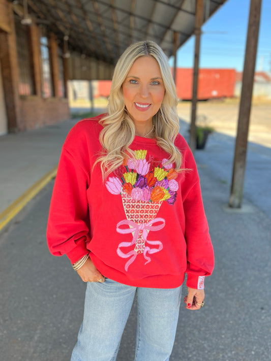 QOS Valentines Bouquet Sweatshirt