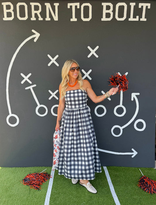 Gingham Midi Dress