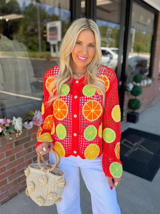 QOS Crochet Fruit Sweater