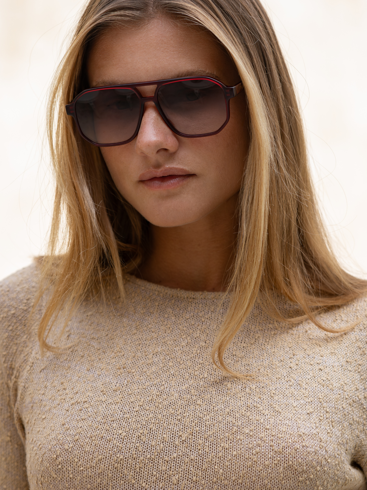 Bilie Aviator Sunglasses: Dark Cherry