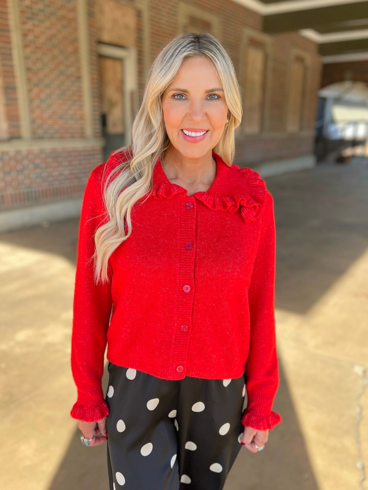 Ruffle Collar Cardigan