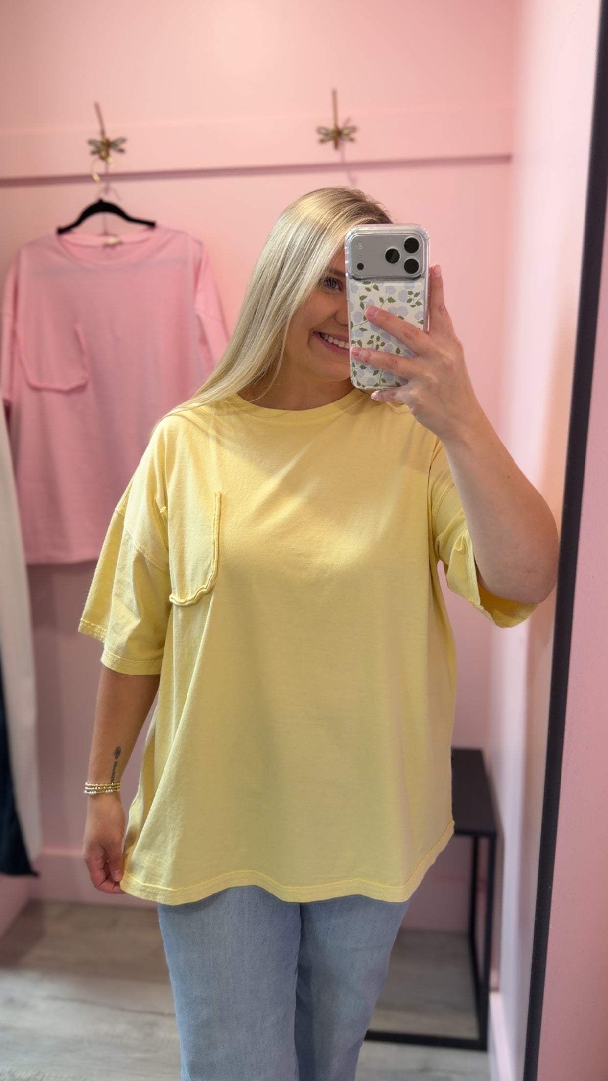 Faux Pocket Mineral Washed Tee
