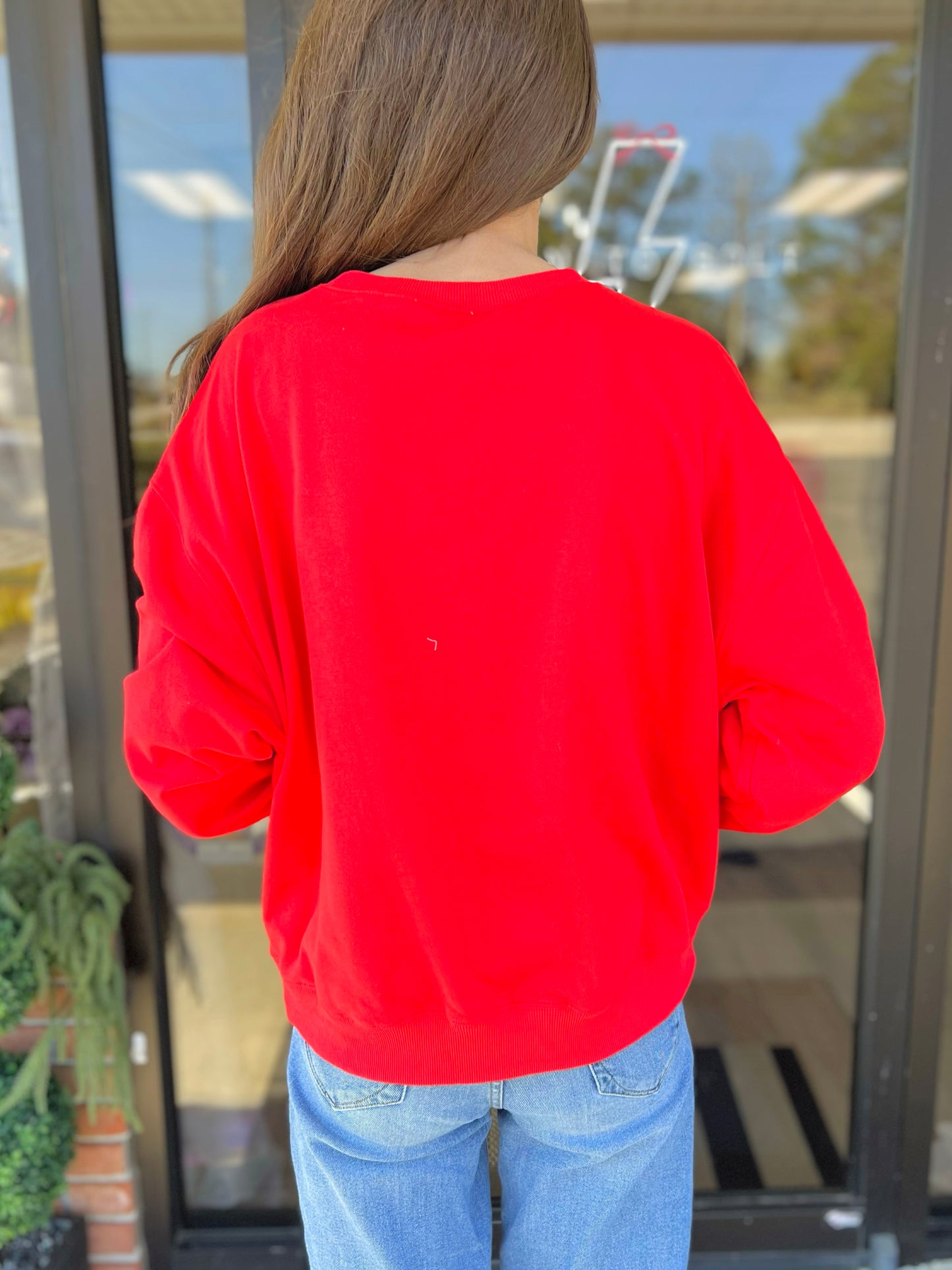 Plaid Star Applique Sweatshirt
