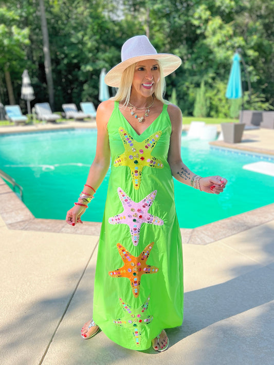 QOS Multi Starfish Midi Dress