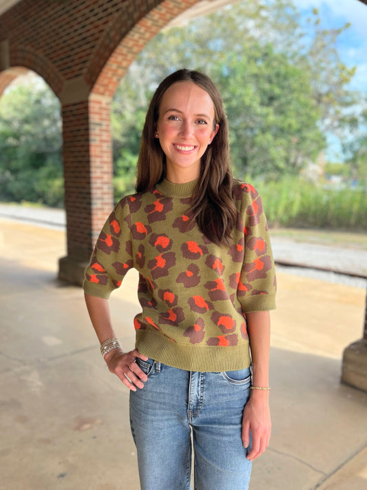 Leopard Print Knit Top