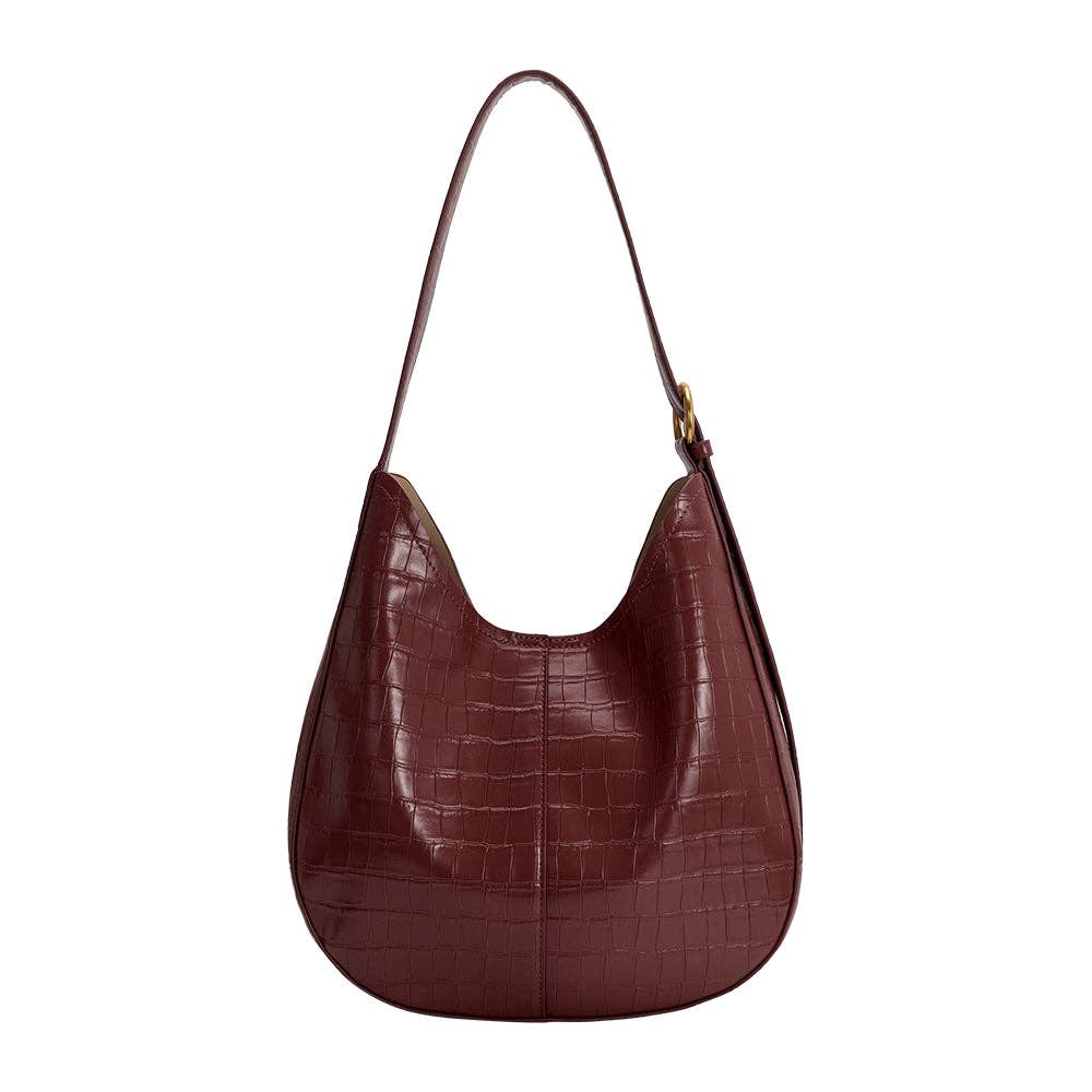 Stefanie Burgundy Leather Shoulder Bag