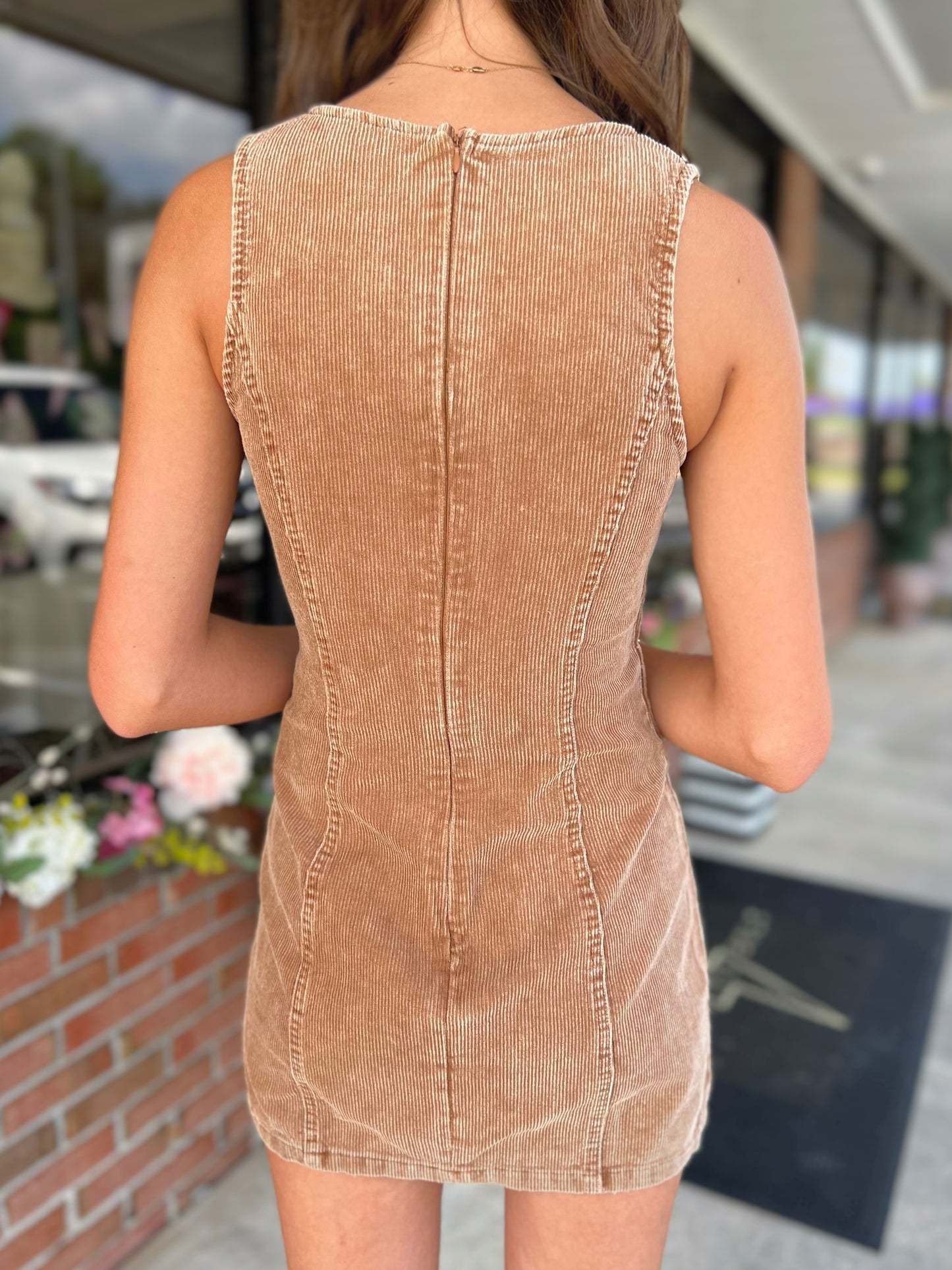 Sleeveless Corduroy Dress