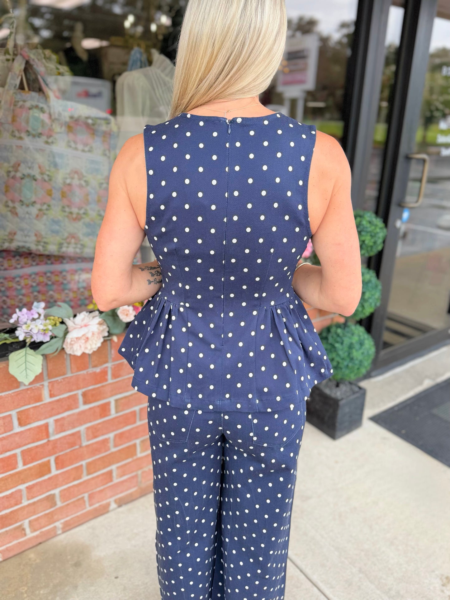 Polka Dot Sleeveless Top