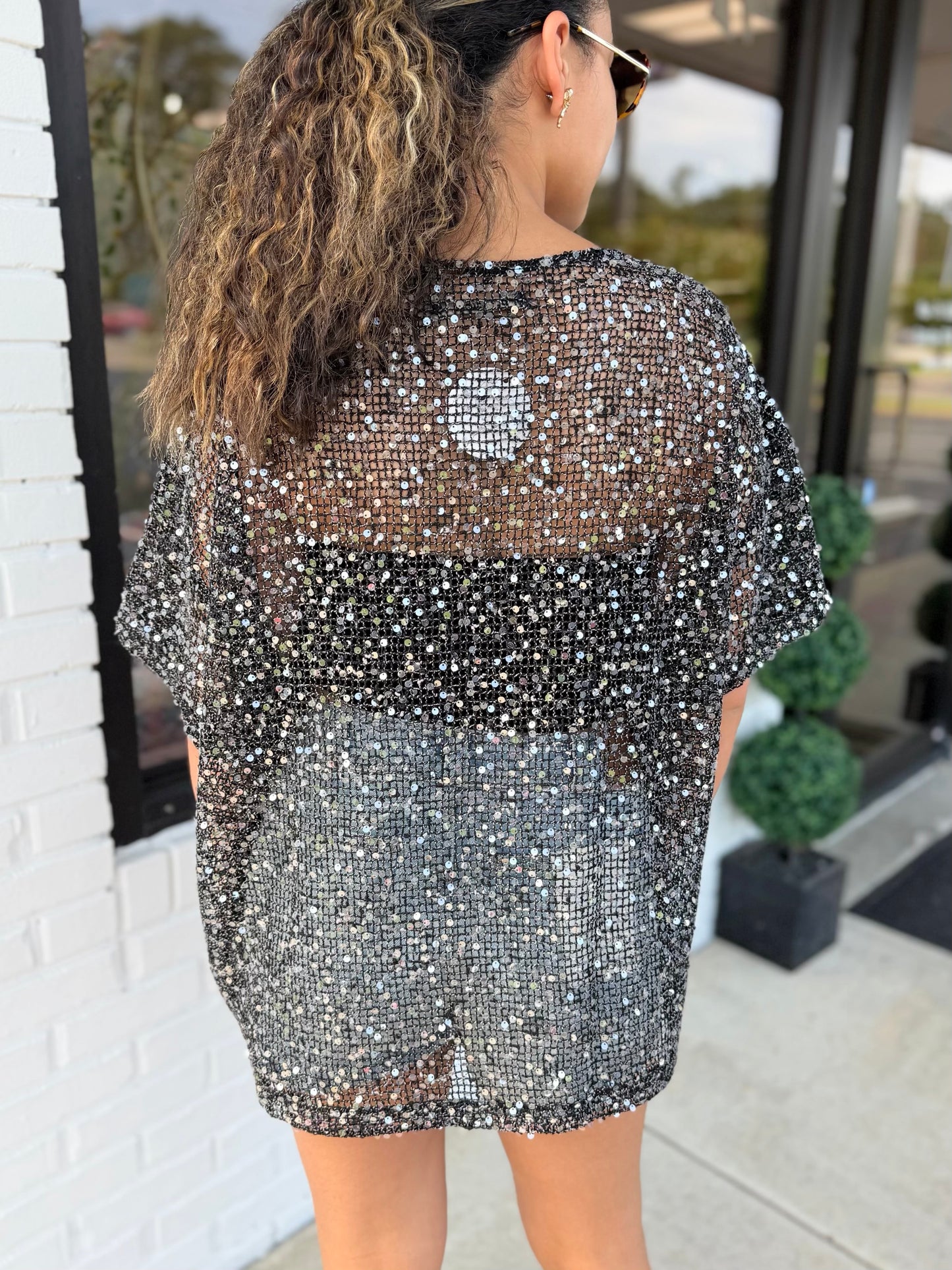 Sequin Mesh Top